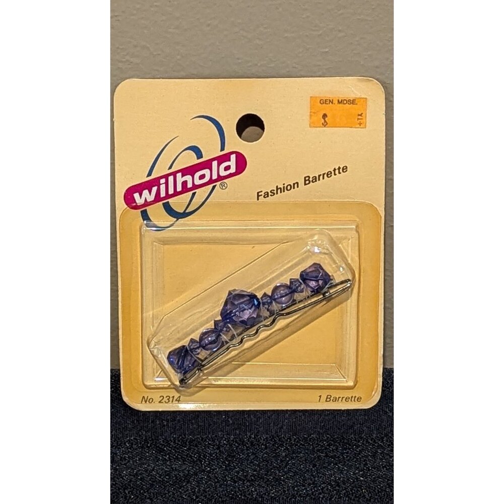Vintage Wilhold Fashion Barrette With Purple Beads